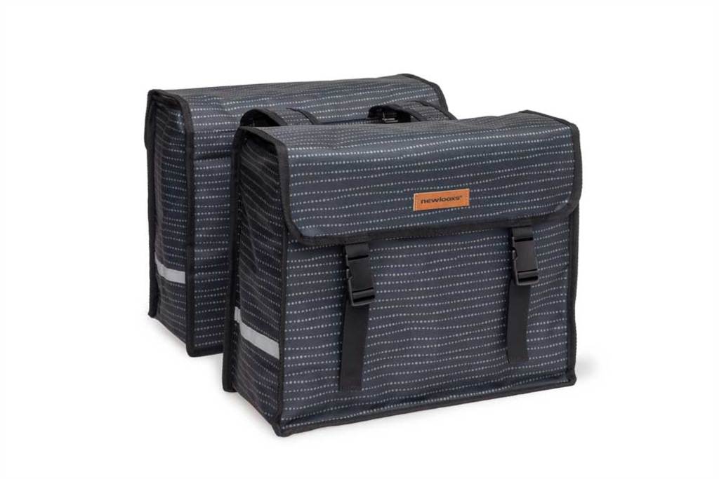 Dubbele-Fietstas-New-Looxs-Fiori-Double-Nomi-Black-30L Dubbele-Fietstas-New-Looxs-Fiori-Double-Nomi-Black-30L